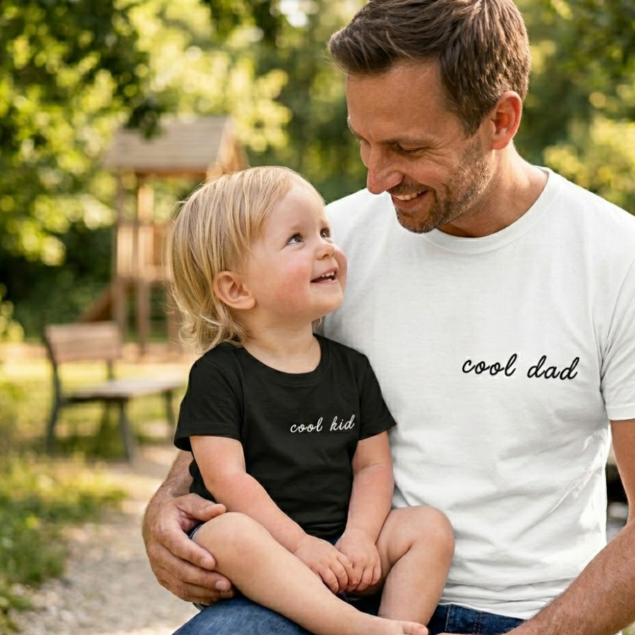 Conjunto T-Shirt "Cool Dad" - Adulto e Criança