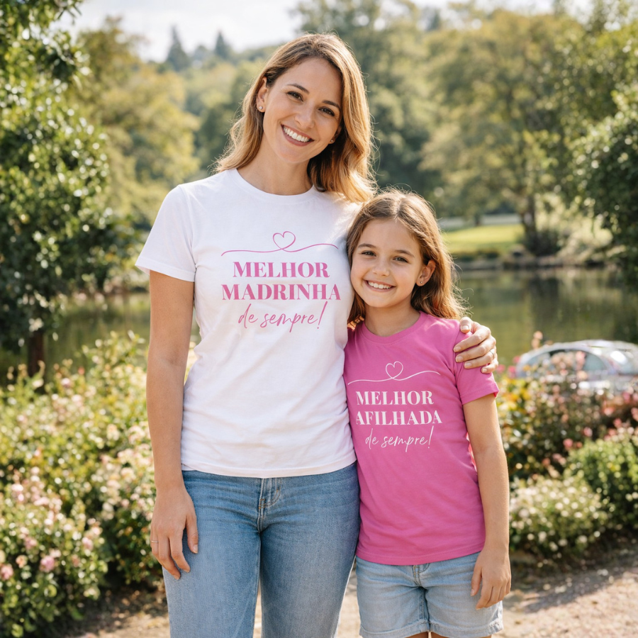 Conjunto T-Shirt "Madrinha e Afilhados"