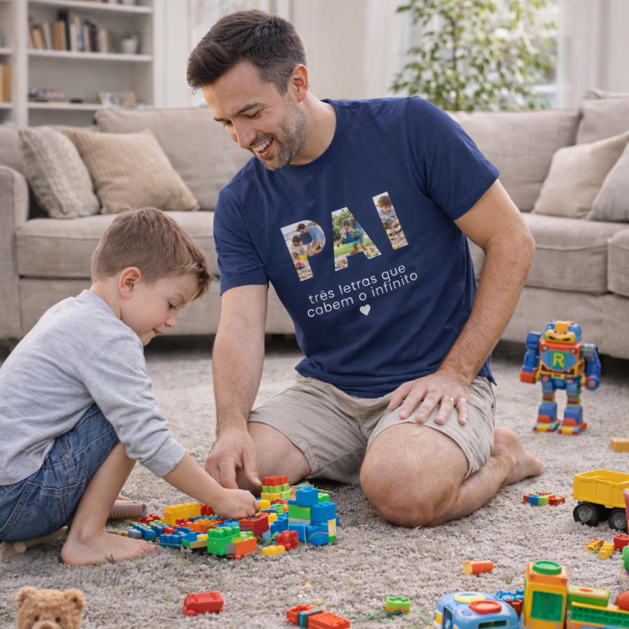 T-Shirt "Pai" com Fotografias