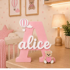 Letra Decorativa com Nome e Ursinho