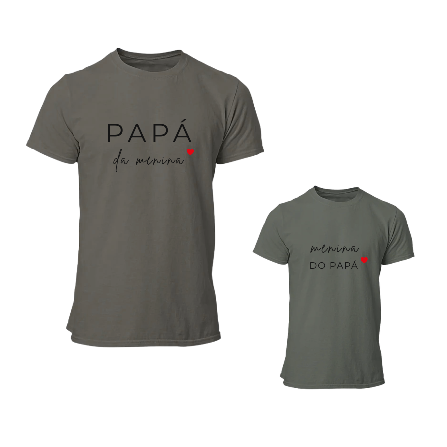 Conjunto T-Shirt "Menina do Papá" Adulto e Criança