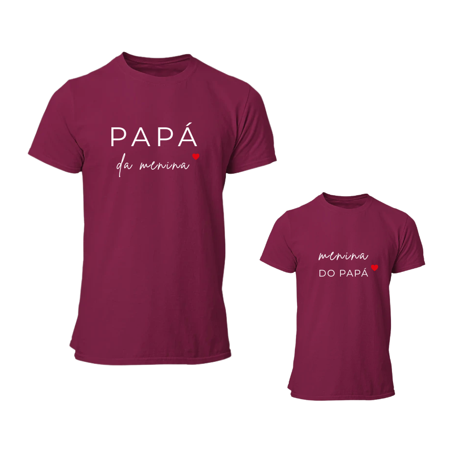 Conjunto T-Shirt "Menina do Papá" Adulto e Criança
