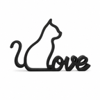 Placa Decorativa "Cat Love"